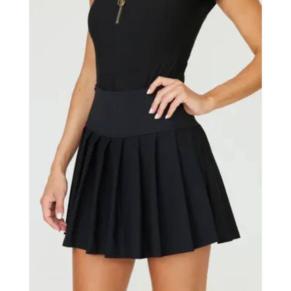 Pacsun PAC1980 Pleated Mini Skort Size Extra Small Black Athletic NWT - Picture 1 of 8